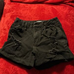 Rue21 Black Distressed Jean Shorts